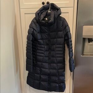 The North Face Blue Puffer Jacket with Hood